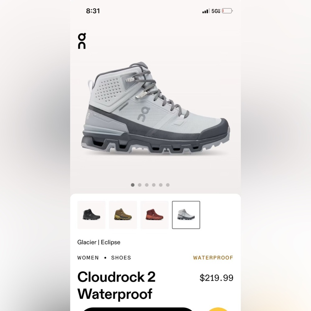 Oncloud hiking boots